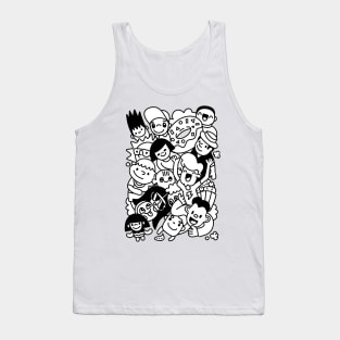 Happy kid cartoon doodle collection ,Hand Drawn Vector Illustration of Doodle, illustrator line tools drawing,Flat Design Tank Top